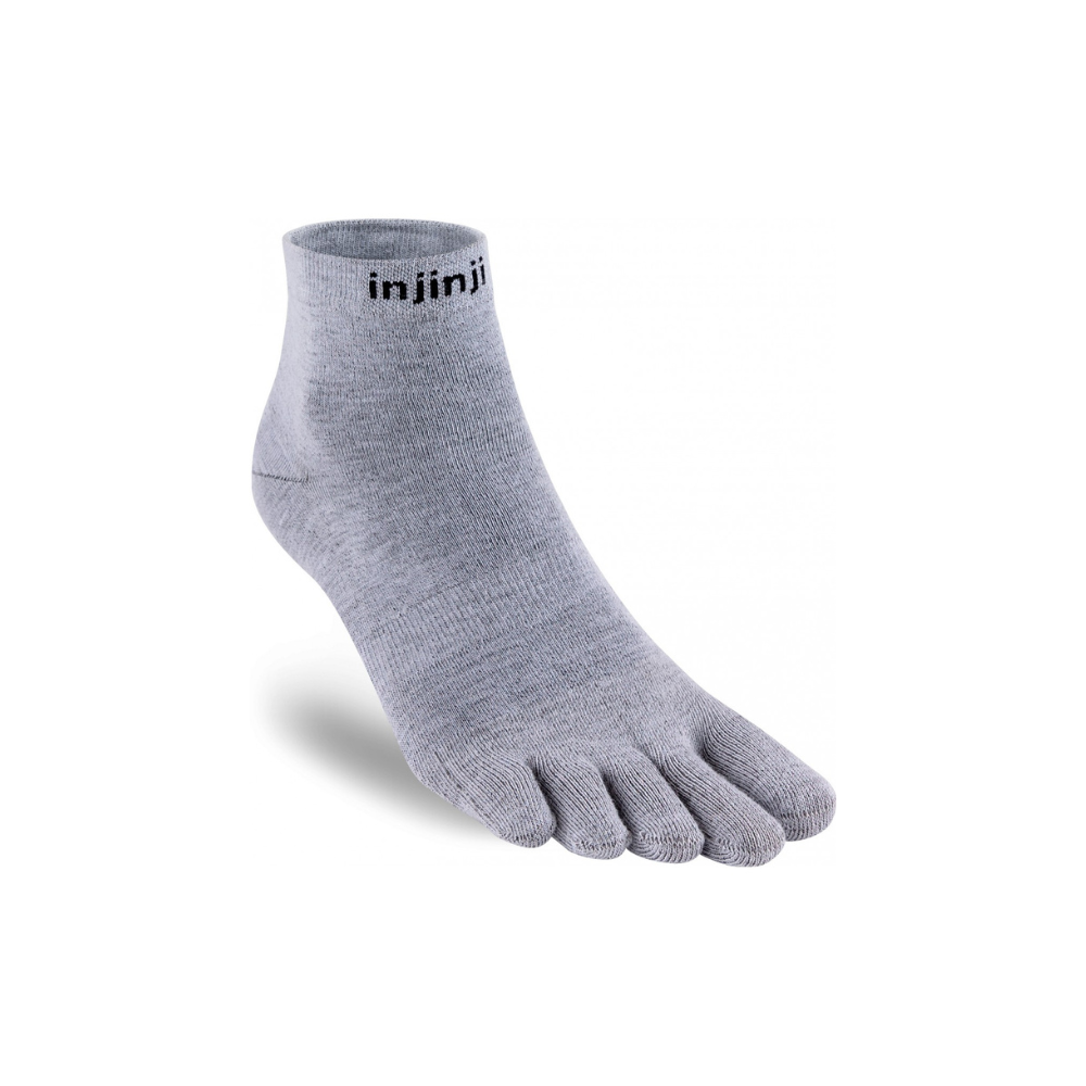 Calcetines INJINJI Calcetines Liner Mini Crew Gris/Blanco S (37-40)