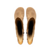 Pair of beige tall boots viewed from above, with the dark interior visible.