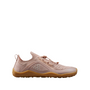 Zapatilla VivoBarefoot rosa empolvado de perfil, con suela color caramelo.