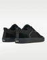 Pair of low-profile black sneakers viewed from behind, with pull tabs and Splay logo.