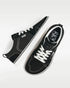 Pair of black SPLAY REV LTS sneakers viewed from above, with white laces and visible stitching.