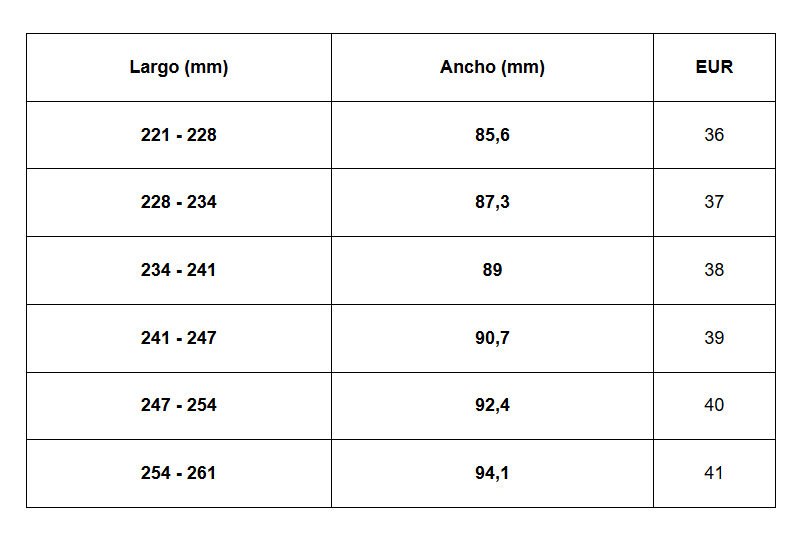 Size chart Avigno - She
