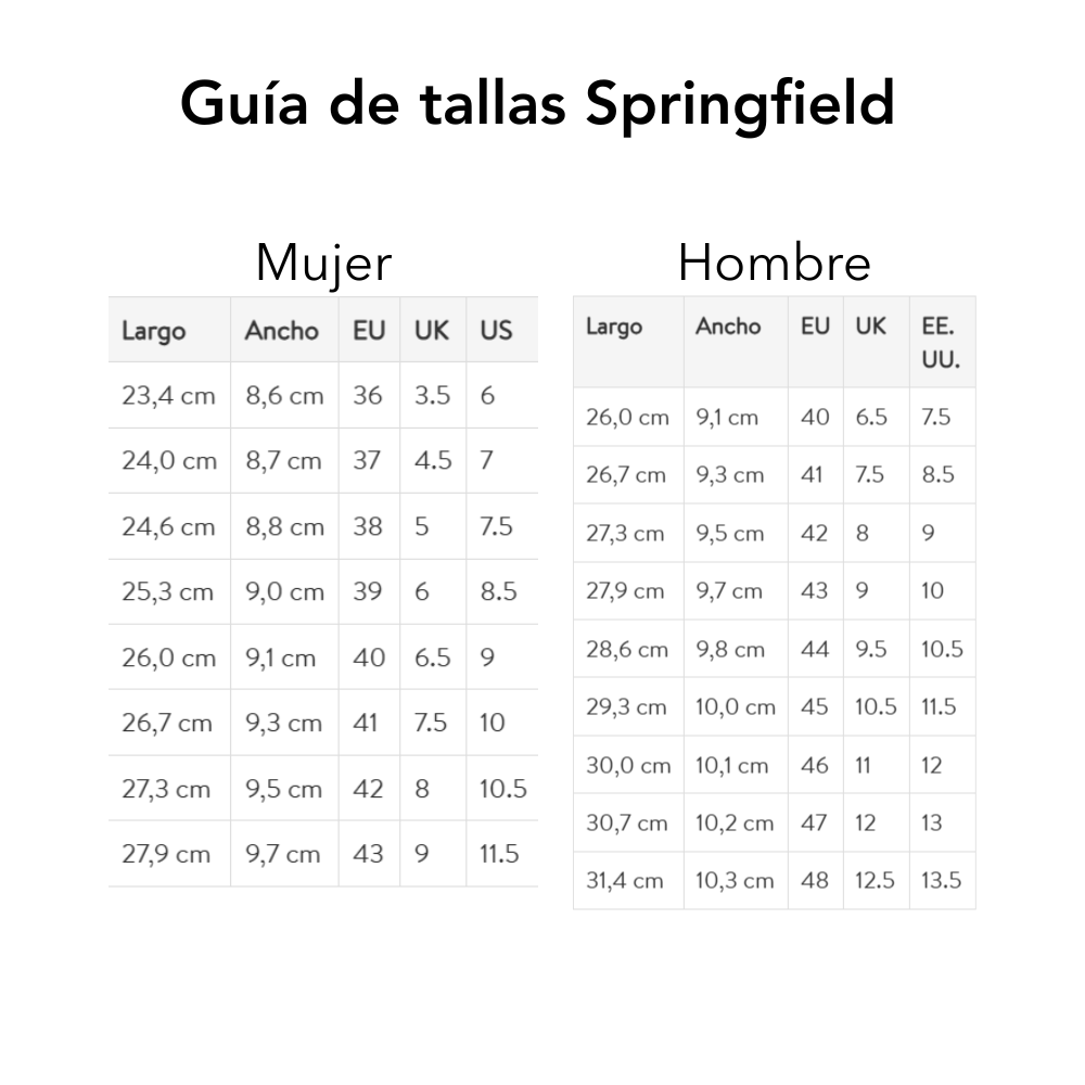 Size chart Galaxy