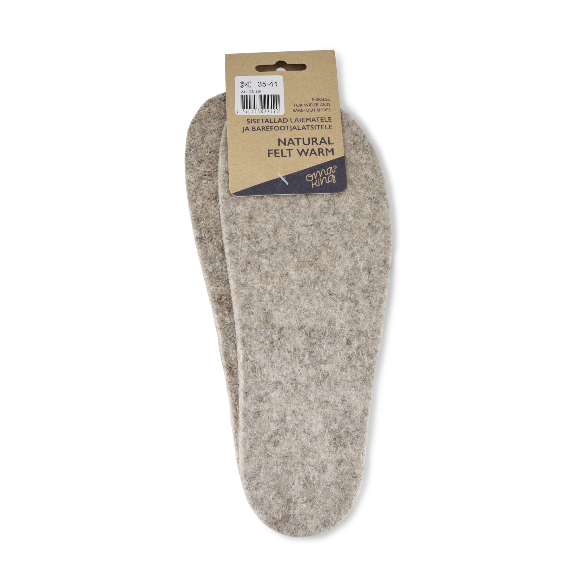 Plantilla Barefoot Fieltro Natural