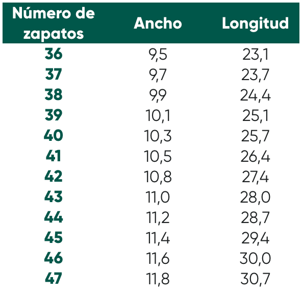 Size chart Cityscape