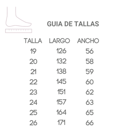 Size chart Micro Glitter