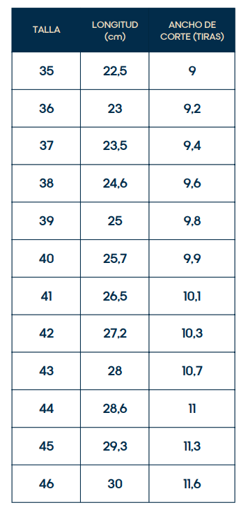 Size chart Origami